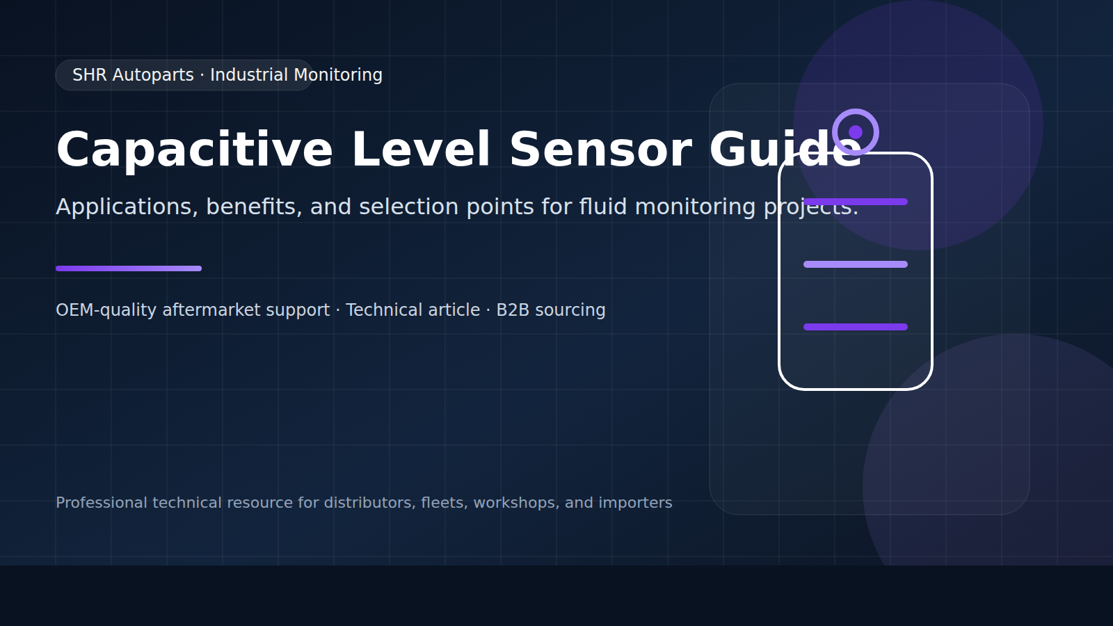 Capacitive level monitoring sensor guide hero image