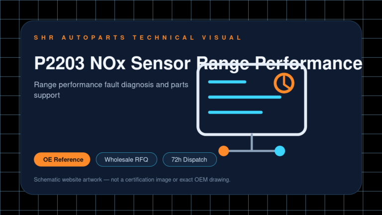 P2203 NOx Sensor Range Performance technical website visual for SHR Autoparts