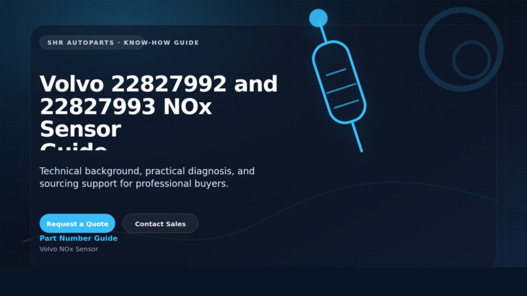 Volvo 22827992 and 22827993 NOx Sensor Guide technical visual for SHR Autoparts Volvo NOx Sensor B2B sourcing