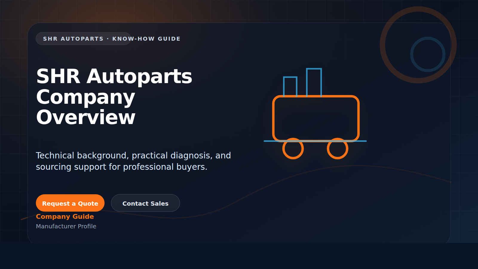 SHR Autoparts Company Overview technical visual for SHR Autoparts Manufacturer Profile B2B sourcing