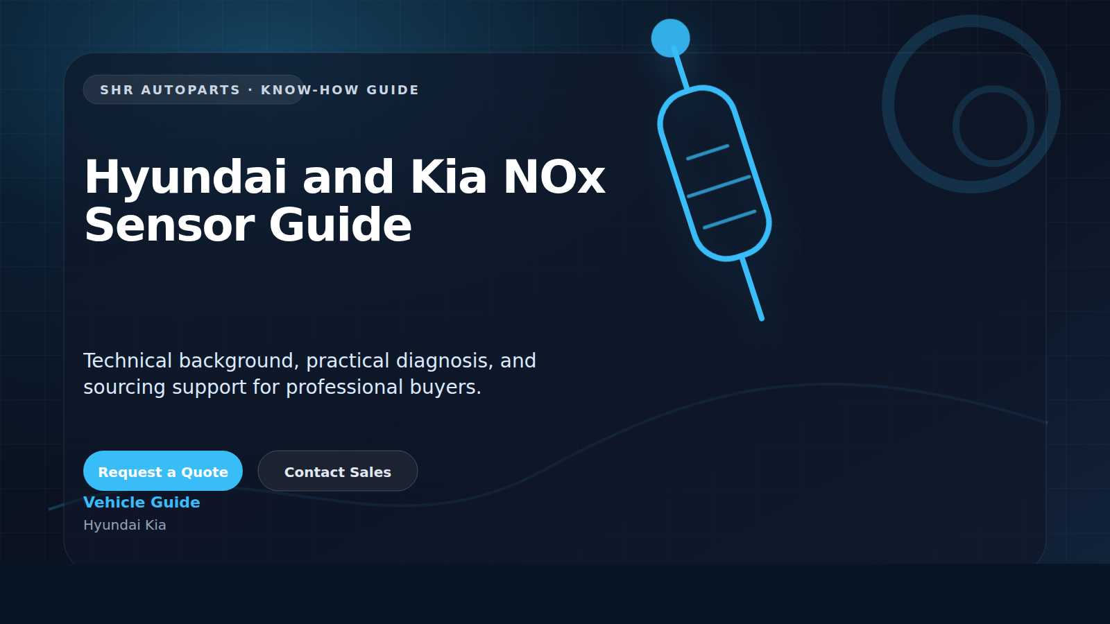 Hyundai and Kia NOx Sensor Guide technical visual for SHR Autoparts Hyundai Kia B2B sourcing