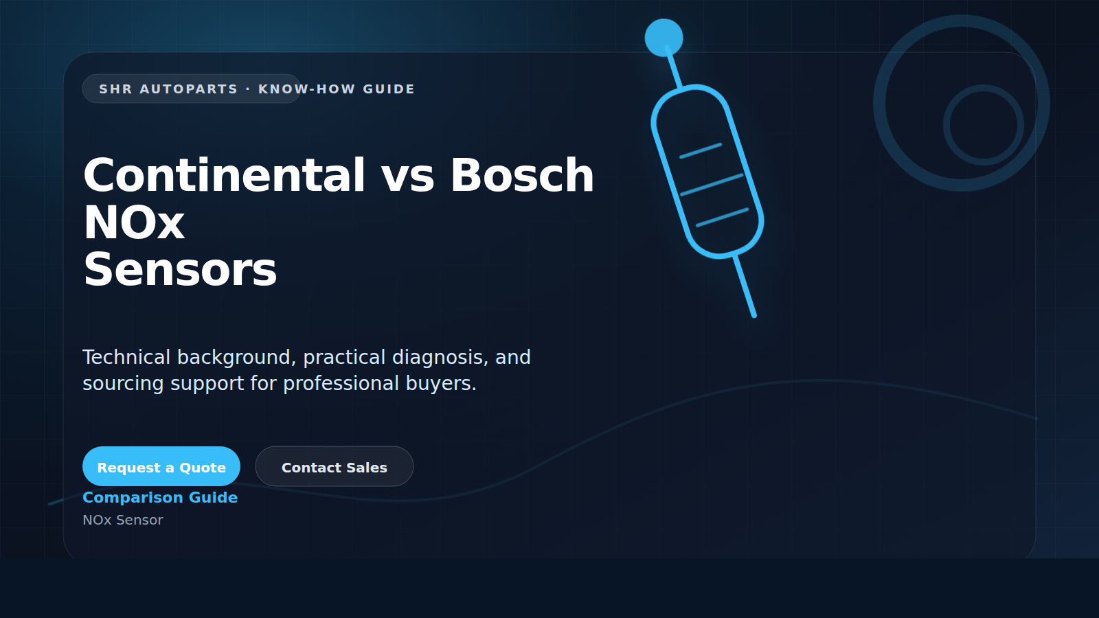 Continental vs Bosch NOx Sensors technical visual for SHR Autoparts NOx Sensor B2B sourcing