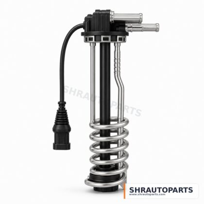 SHRAUTOPARTS AdBlue DEF urea level sensor assembly with heater coil connector and coolant tubes front view
