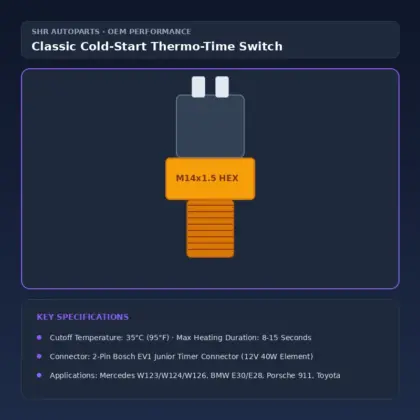 0280130214 Thermo-Time Switch for Mercedes W123 W124 W126 R107 280E 380SL 500SEL (35°C 8s M14x1.5)